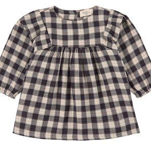 búho Black Vichy Baby Checkered Dress 9 months